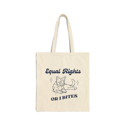 Blue Feminist Cat Tote