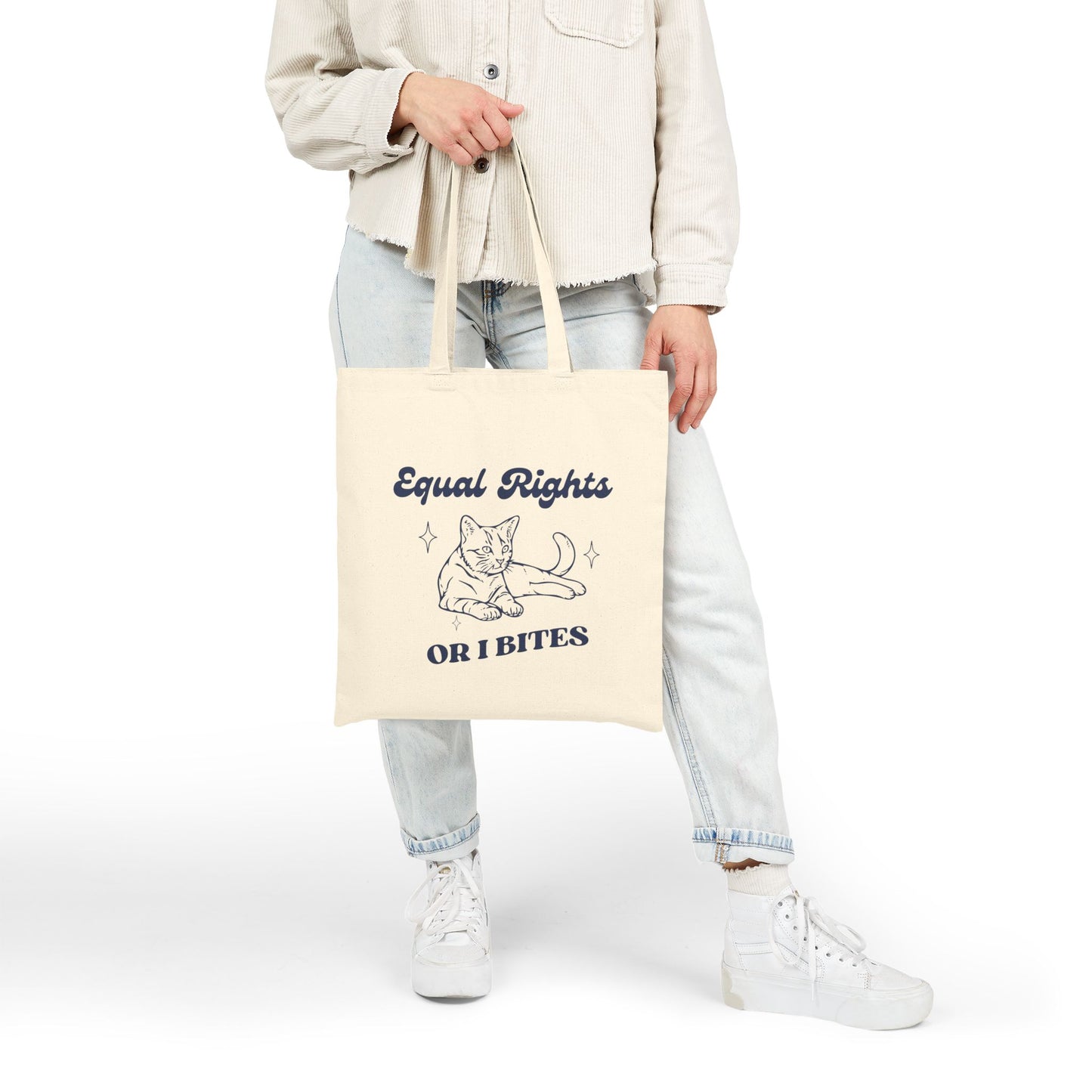 Blue Feminist Cat Tote